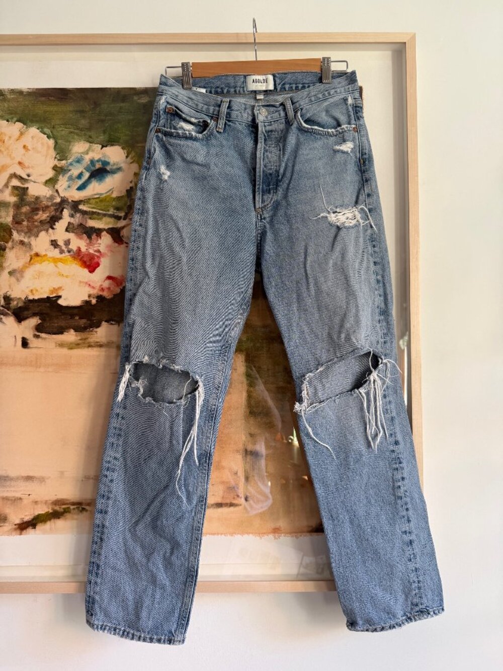 AGOLDE 90's mid-rise straight jeans in Threadbare